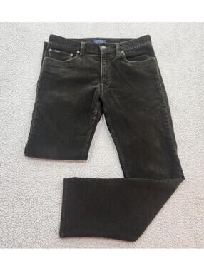 Polo Ralph Lauren Men's Varick Slim Corduroy Pants Olive Green Sz 32x30 Mint Con
